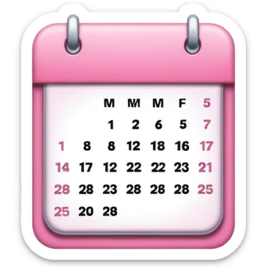 a pink-toned calendar sticker