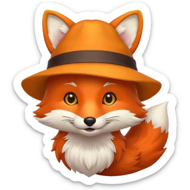Raposa com chapéu  sticker