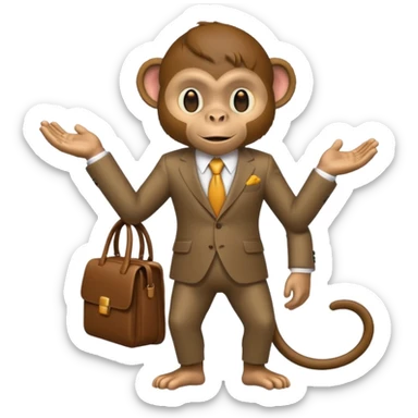 monkey with clothes sticker