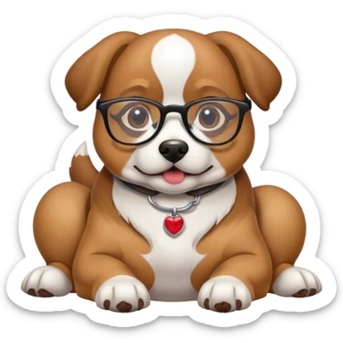 Dog with glasses sticker