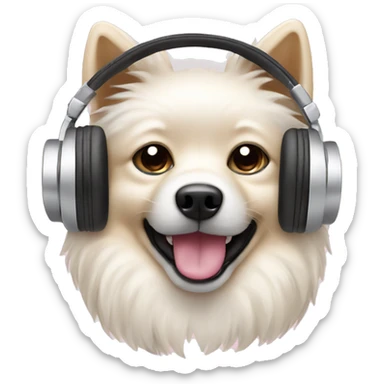 cream spitz in headphones sticker