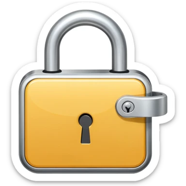 flat white locked lock icon sticker