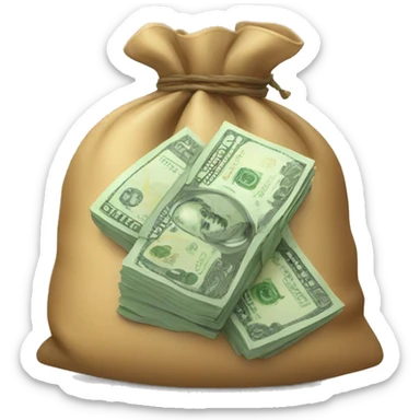 bag of money with yuan sticker