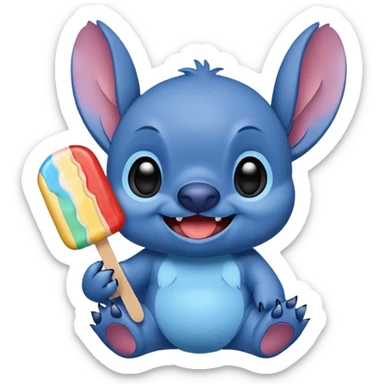 Stitch with popsicle sticker