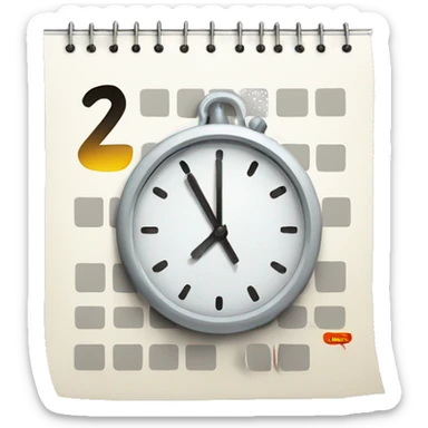 digital calender with a smal clock aside sticker