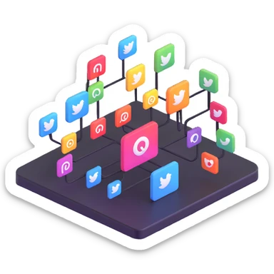 connecting social media accounts, SNS platform integration sticker