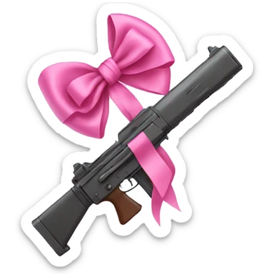 Pink bow with gun sticker