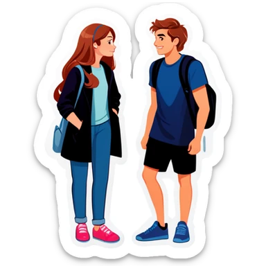 Girls with boyfriend  sticker