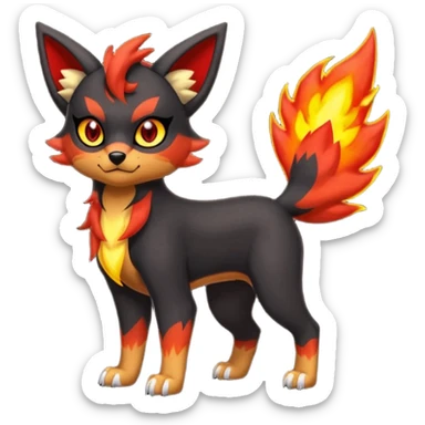 Zorua-Houndour-Litten-Fakémon-hybrid-creature (full body)  sticker