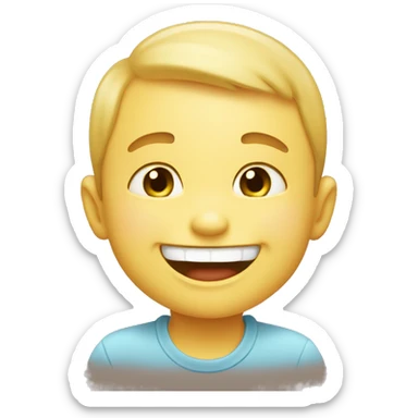 emoji style, baby boy with laughing happy face, no body, sticker