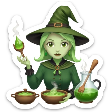 Soldado green witch cooking potion sticker