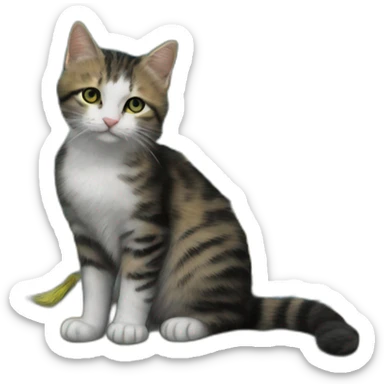 Van gogh schilderij met een kat sticker