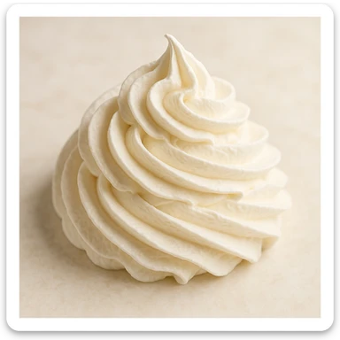chantilly, elegant whipped cream swirl, soft and fluffy, delicate details sticker