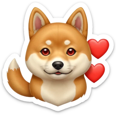 Shiba Jasper five red hearts sticker