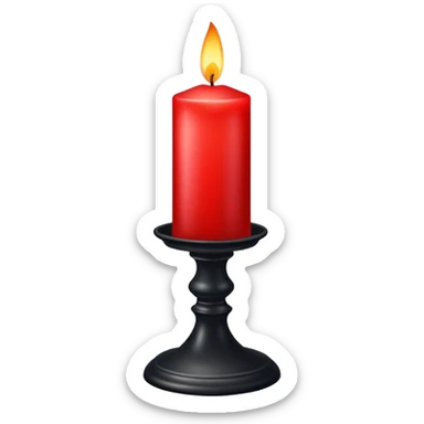 Sanguine-Red candle on a black stand sticker