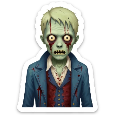 parisian zombie man sticker