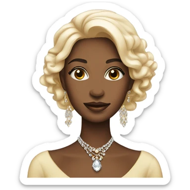 elegant girl with jewelry sticker