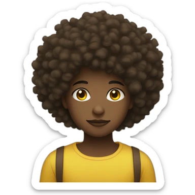 Afro haired Young black with one brown eye and the other yellow sticker