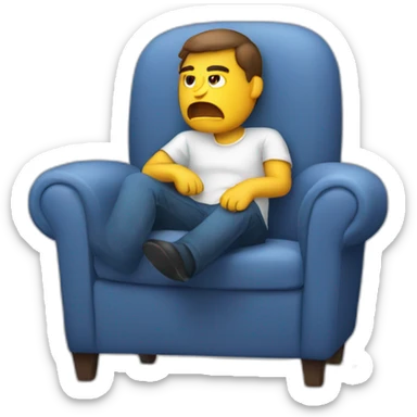 Person Waiting angry in a armchair sticker