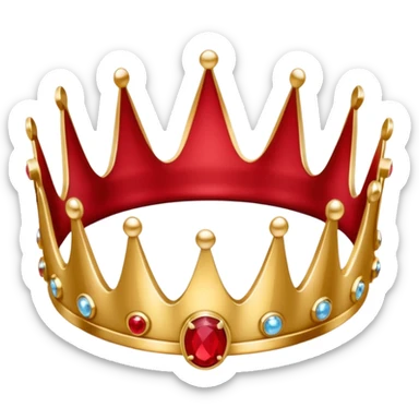 couronne en or à 3 pointes avec un énorme rubis au centre en cabochon sticker