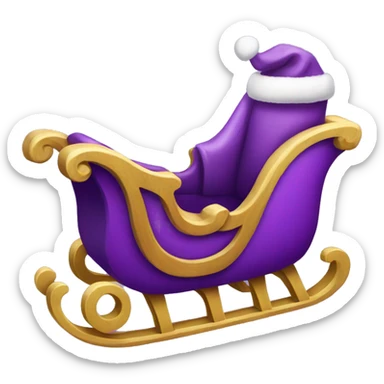 Purple Christmas sleigh sticker