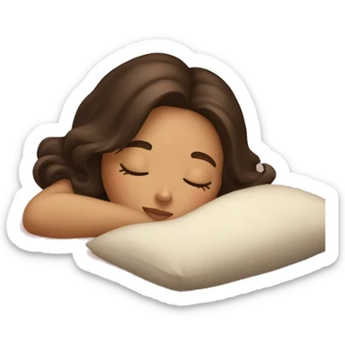 Brunette girl sleeping sticker