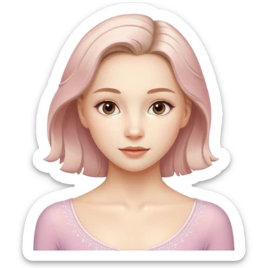 Cinematic Realistic Anna Shcherbakova figure skating Portrait, depicted with lifelike skin texture, subtle rosy undertones, and soft natural lighting that enhances the gentle contours of her face. sticker