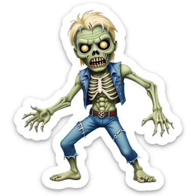 iron maiden zombie eddie glamour sparkle dance sticker