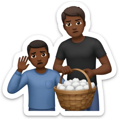 White person whipping black person carrying a basket of cotton sticker