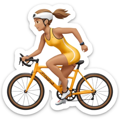 Femme qui fait du triathlon (natation vélo et course à pied) sticker