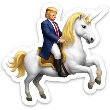 trump on unicorn sticker