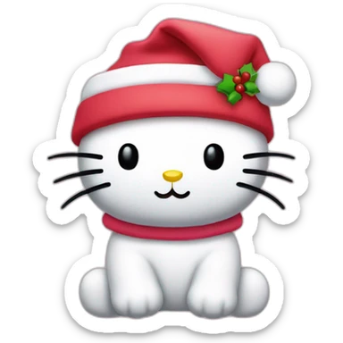 Hello Kitty con gorro de papá noel sticker