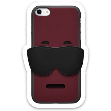 black iPhone with burgundy case sticker