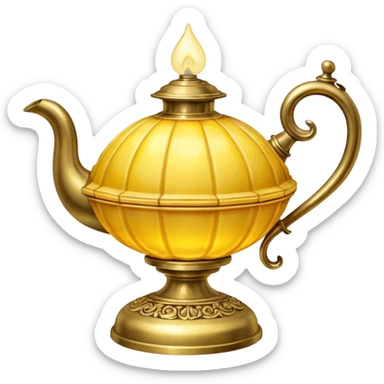 yellow shell brass oil lamp sticker