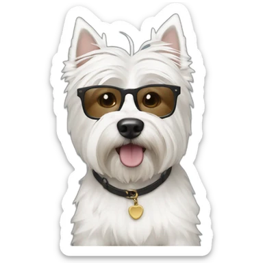 hombre-con-gafas-con-un-perro-westie sticker