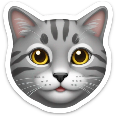 Grijze kat met een witte stip sticker