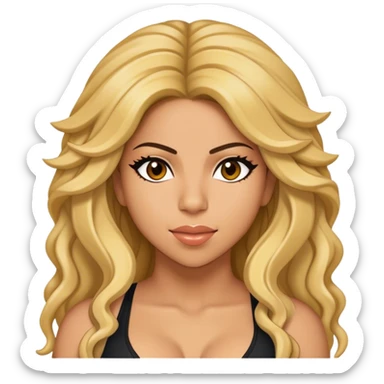 Cinematic Realistic portrait of Shakira, shown as a dynamic pop icon with expressive features and detailed modern attire, illuminated by vibrant, energetic lighting that highlights her global influence sticker