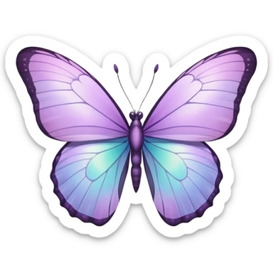 Pastel lilac iridescent butterfly sticker