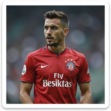 man wearing Beşiktaş jersey, photorealistic style, no background sticker
