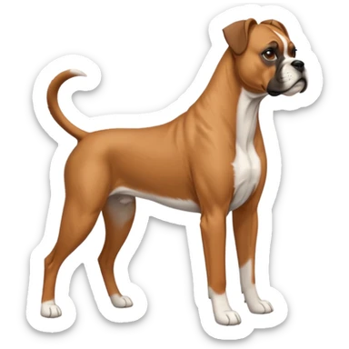 boxer dog side profile sticker