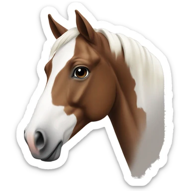 Brown and white paint horse sticker