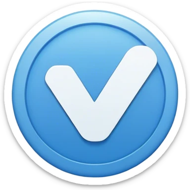 A blue circle with a checkmark in the middle sticker