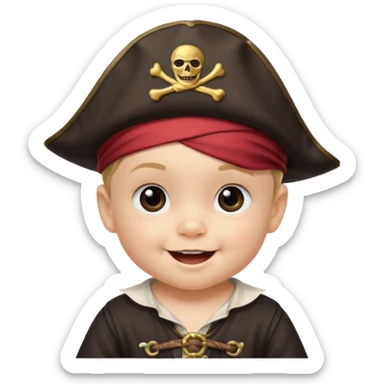 cute 1 year old pirate baby sticker