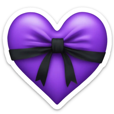 Purple heart with black bow sticker