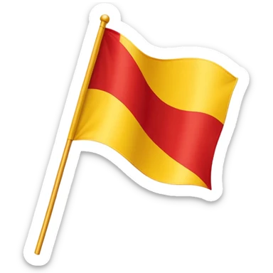 A yellow flag with three red stripes  sticker