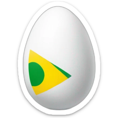 white egg with a brazil tee-shirt sticker