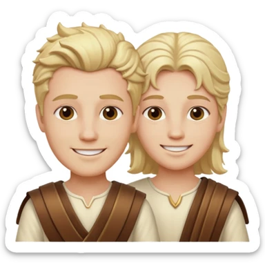 Castor and Pollux, The Twin Gods from Gods and Goddesses with blonde hair, cream outfit sticker