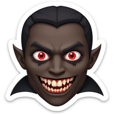 half man half vamp mirrored black sticker