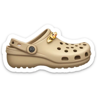 Beige crocs with charms sticker