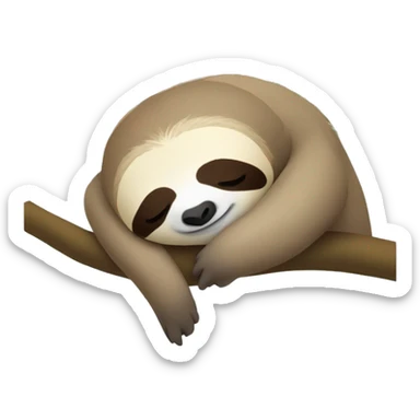 Sloth sleeping on the tree branch using a pillow sticker
